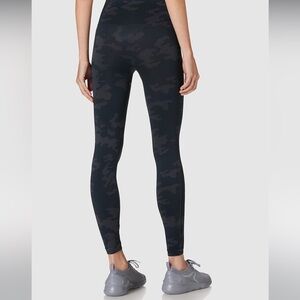 Spanx Look at Me Leggings Women L Green Camo Seamless Stretch Pants NWT